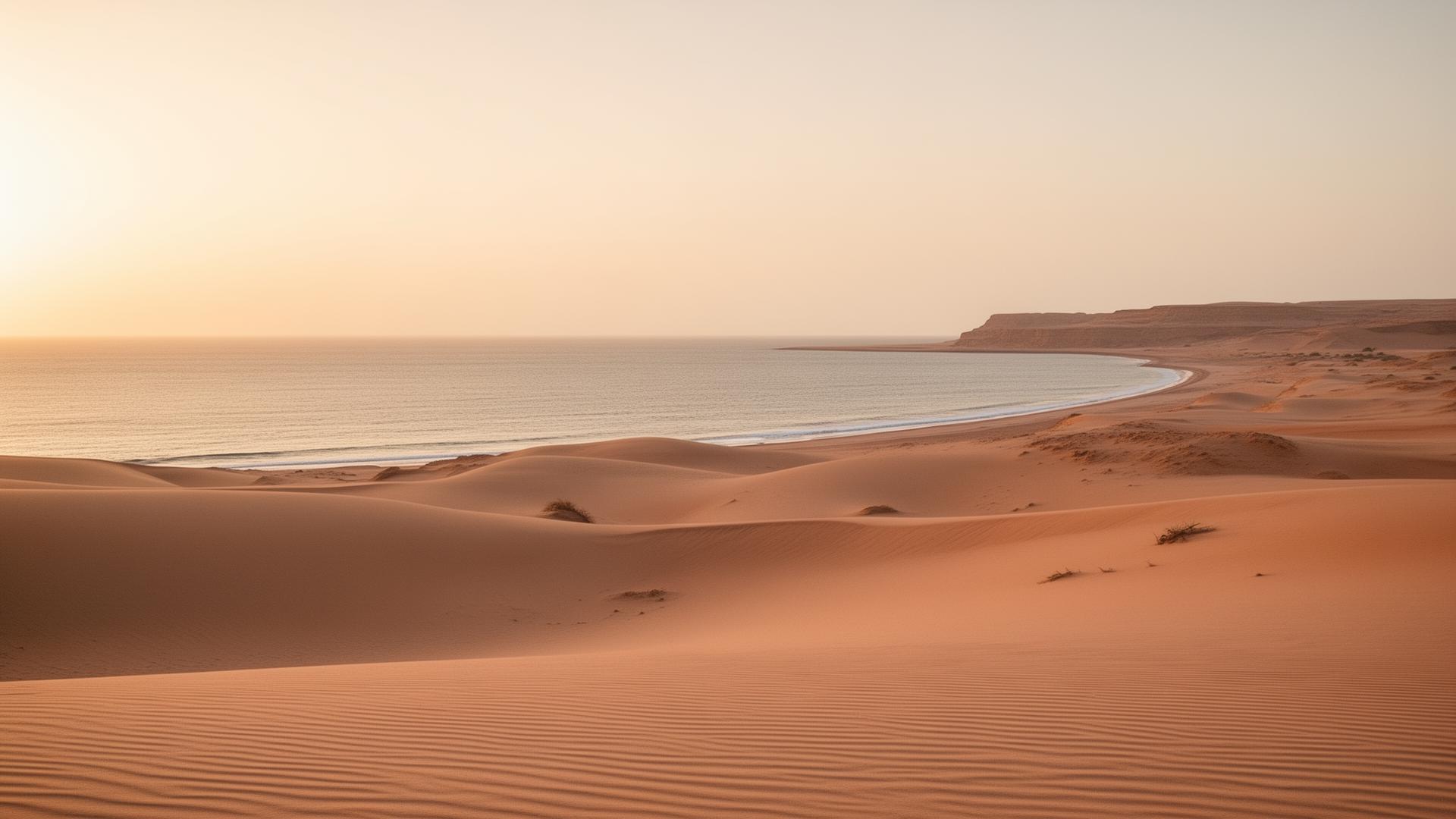 صحراء وبحر دهب عند الغروب